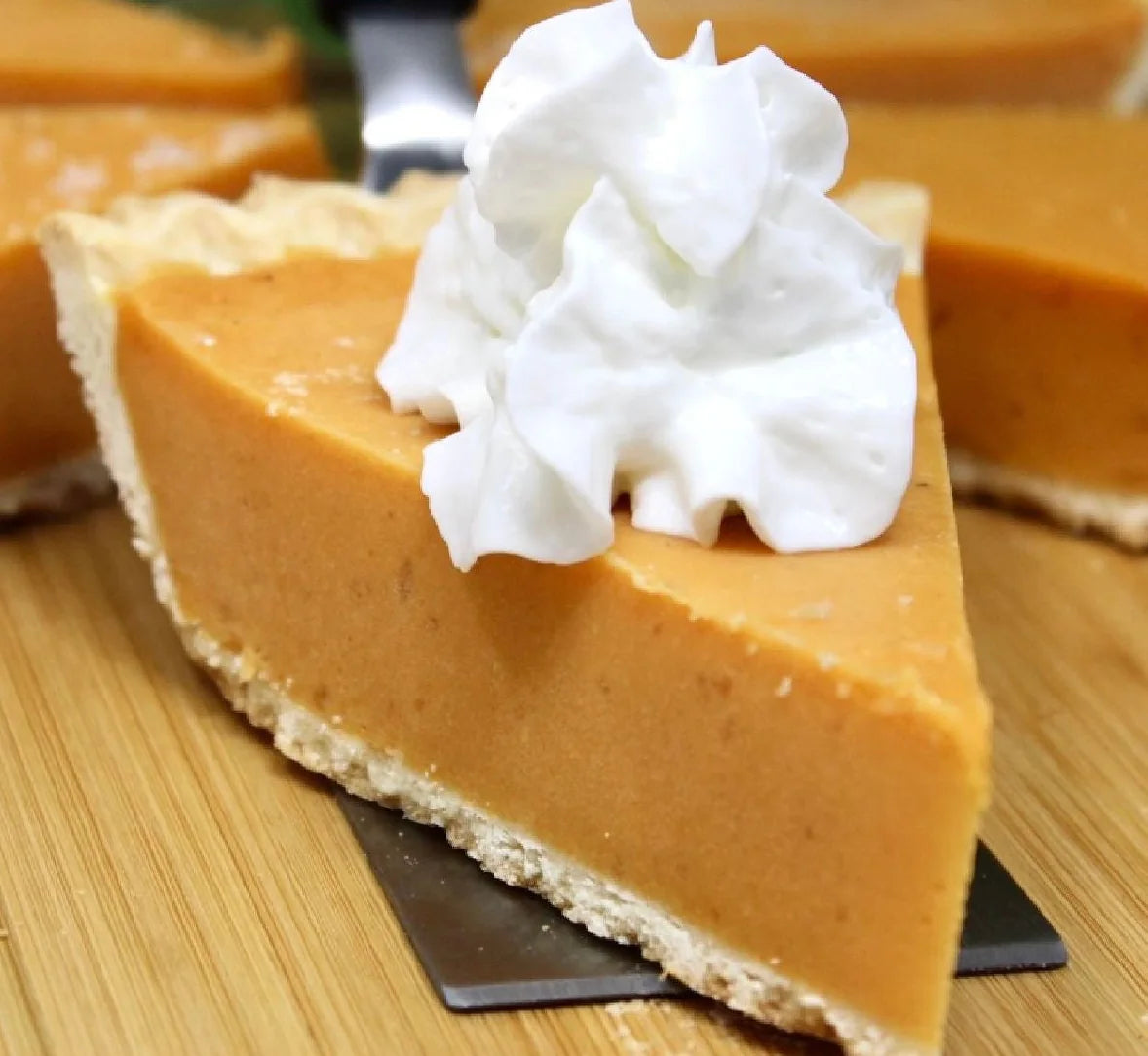 Homemade sweet potato pie slice