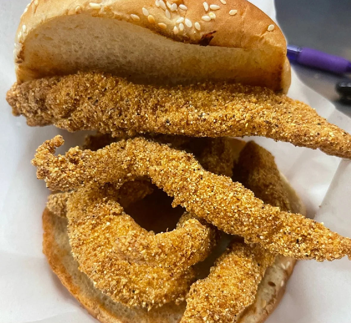 A basket of Mandy’s hand-battered fish